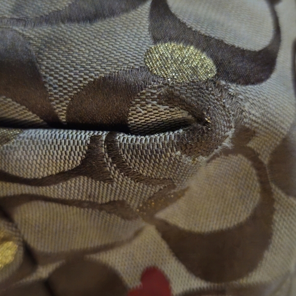 Coach Poppy Limited Ed Secret Admirer Signature Tote Brown & Red - Picture 11 of 15